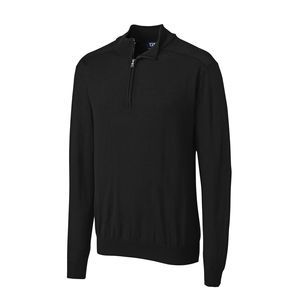 NWT Cutter & Buck Black Long Sleeve Douglas Half Zip Mock